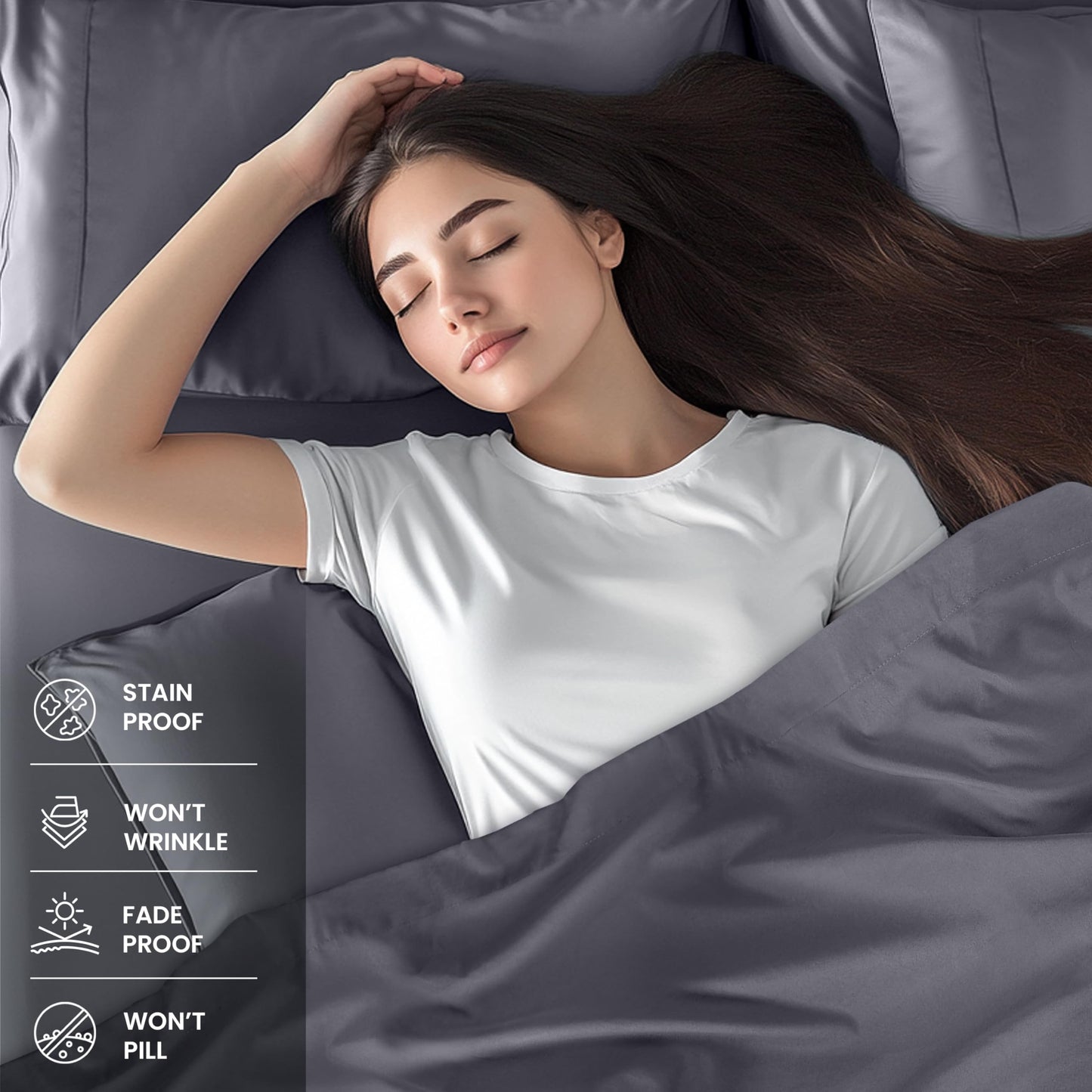 Utopia Bedding King Sheet Set – 4 Piece Bed Sheets for King Size Bed, Soft and Breathable Microfiber, Includes 1 Fitted Sheet, 1 Flat Sheet and 2 Pillowcases (Grey)