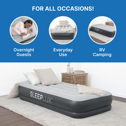 SLEEPLUX Durable Inflatable Air Mattress with Built-in Pump, Pillow and USB Charger