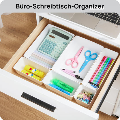 Vtopmart 25 PCS Plastic Drawer Organizers Set, 4-Size Versatile Bathroom and Vanity Drawer Organizer Trays, Storage Bins for Makeup, Bedroom, Kitchen Gadgets Utensils and Office