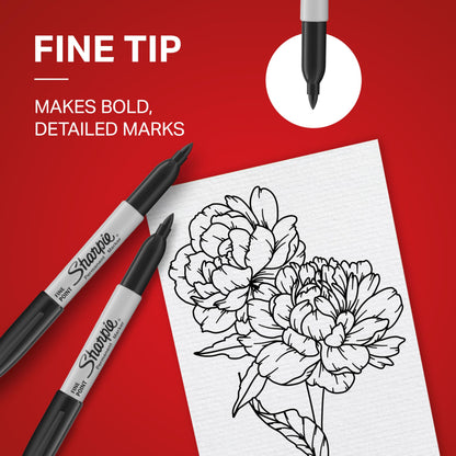 Sharpie Permanent Markers, Fine Point, Black, 40 Count