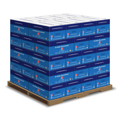 Hammermill Printer Paper, 20 lb Copy Paper, 3 Hole - 1 Pallet, 40 Cases (200,000 Sheets) - 92 Bright, Made in the USA, 162032P