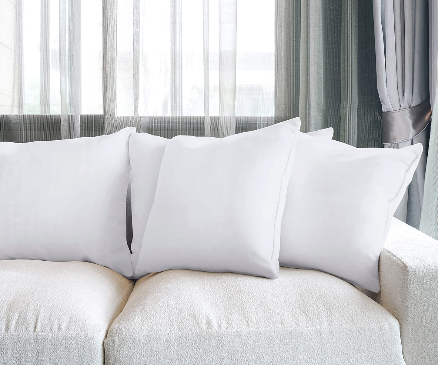 Utopia Bedding Throw Pillows (Set of 4, White), 20 x 20 Inches Pillows for Sofa, Bed and Couch Decorative Stuffer Pillow