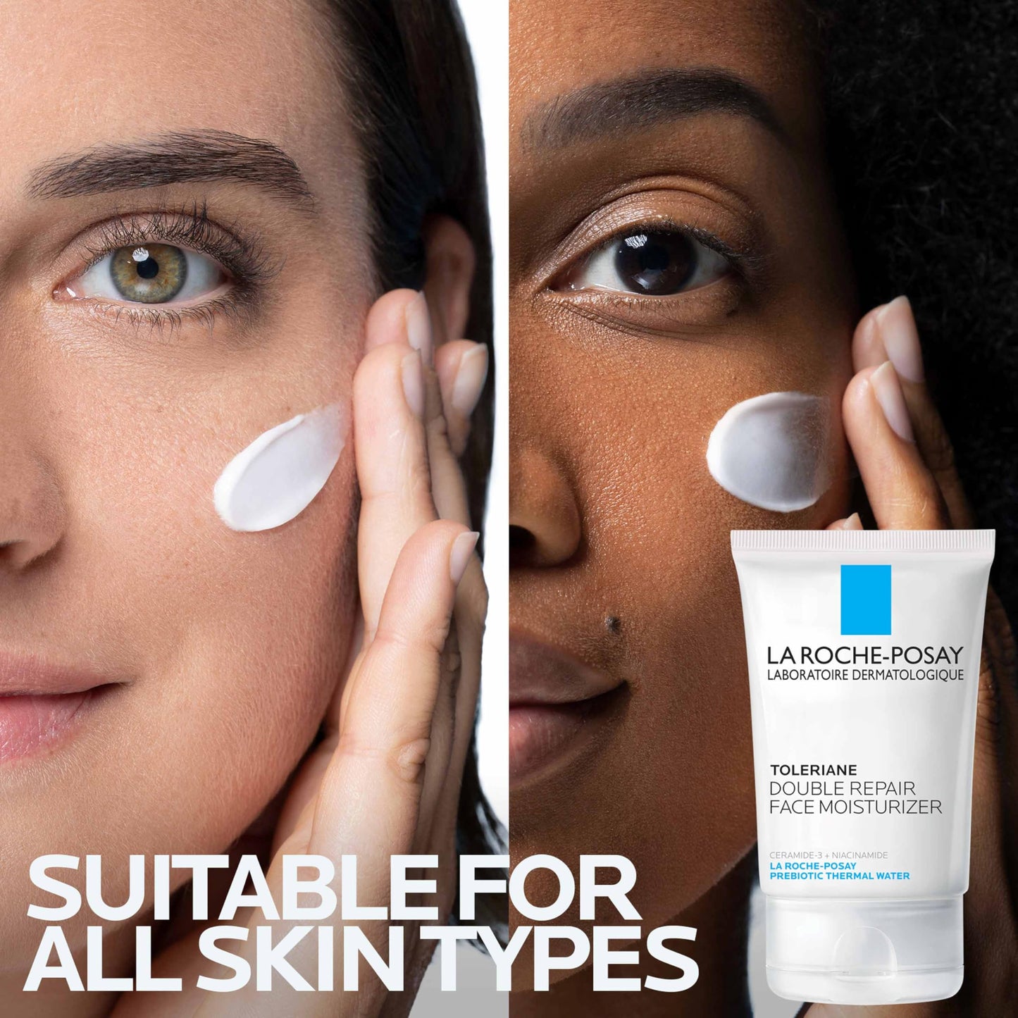 La Roche-Posay Toleriane Double Repair Face Moisturizer, Daily Moisturizer Face Cream with Ceramide and Niacinamide for All Skin Types, Oil Free, Fragrance Free (Pack of 2)