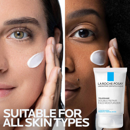 La Roche-Posay Toleriane Double Repair Face Moisturizer, Daily Moisturizer Face Cream with Ceramide and Niacinamide for All Skin Types, Oil Free, Fragrance Free (Pack of 2)
