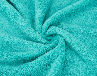 American Soft Linen Luxury 6 Piece Towel Set, 2 Bath Towels 2 Hand Towel 2 Washcloths, 600 GSM 100% Cotton Turkish Towels for Bathroom, Turquoise Blue Towel Sets