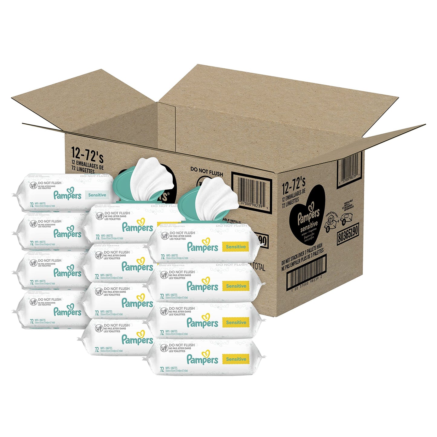 pampers sensitive baby wipes 864 ct OLD