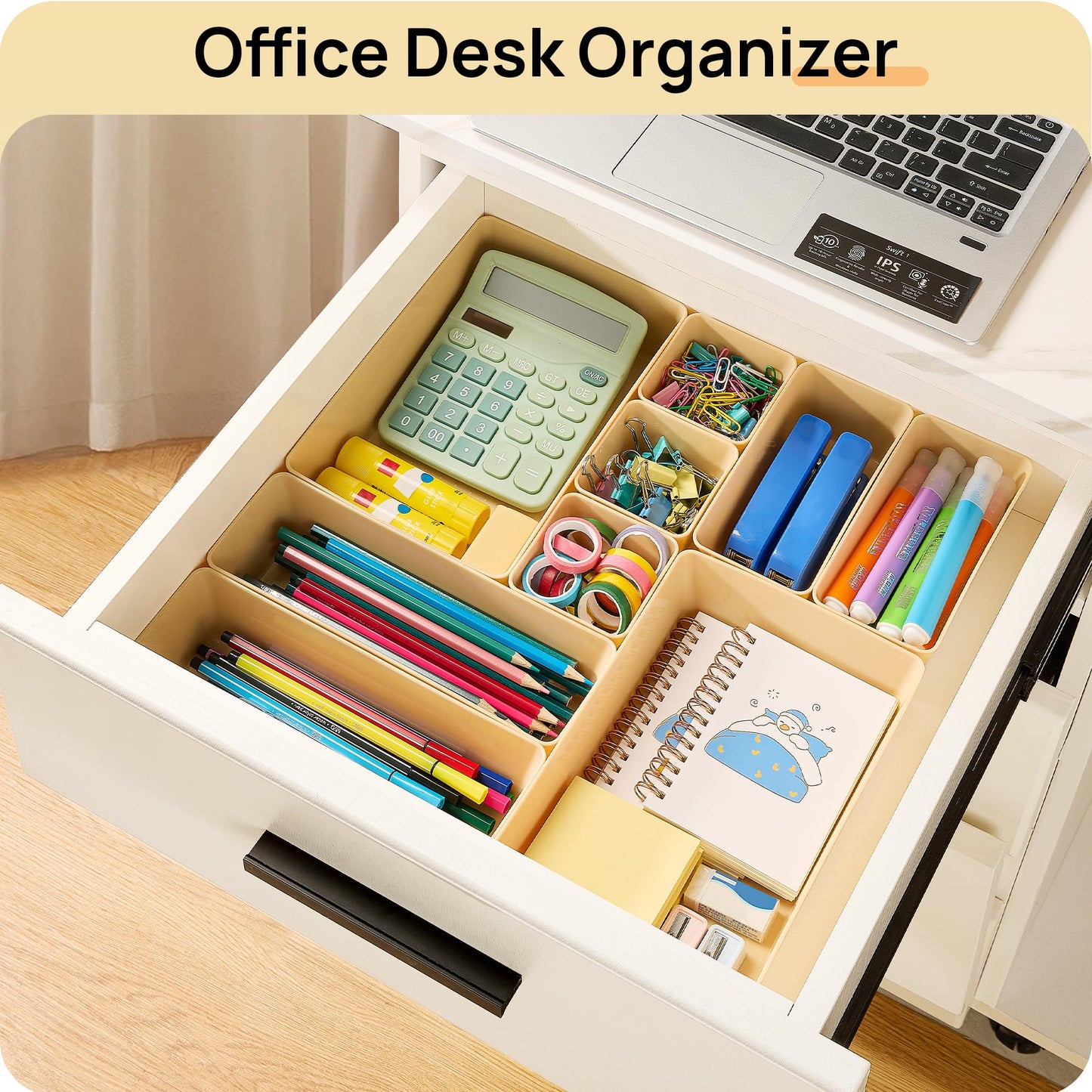 Vtopmart 25 PCS Plastic Drawer Organizers Set, 4-Size Versatile Bathroom and Vanity Drawer Organizer Trays, Storage Bins for Makeup, Bedroom, Kitchen Gadgets Utensils and Office