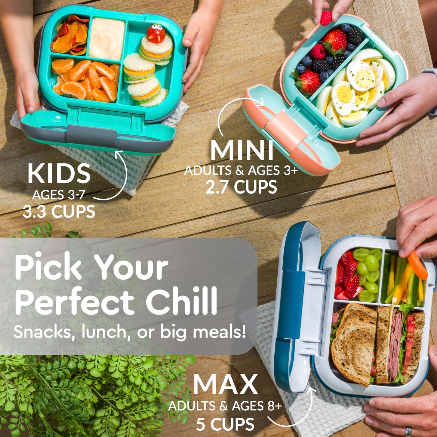 Bentgo Chill Kids Leak-Proof Lunch Box - 4-Compartment Bento Box with Built-In Ice Pack, 3.3 Cup Capacity, PFAS & BPA-Free, Microwave & Dishwasher Safe, Ideal Size for Ages 3 to 7 (Gray)