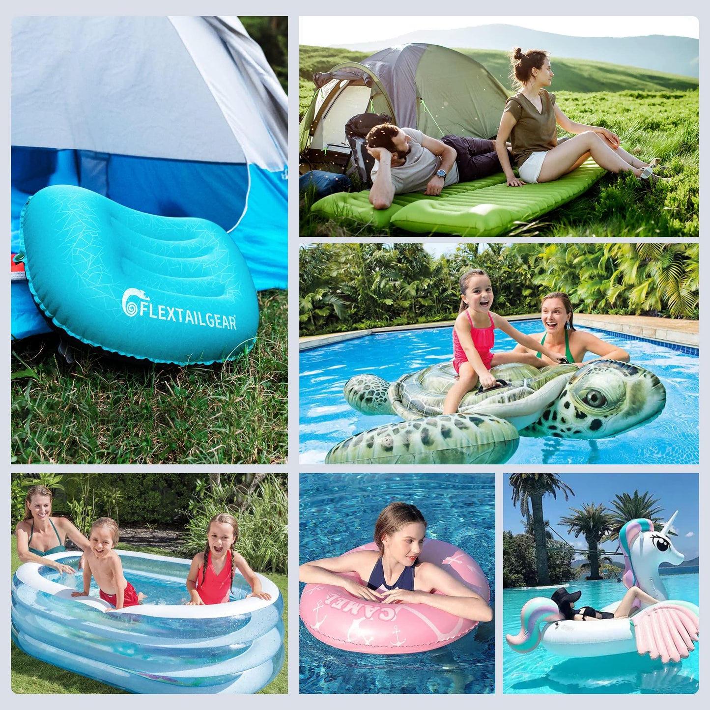 FLEXTAILGEAR Tiny Portable Air Pump Ultra-Mini, with 1300mAh Battery USB Rechargeable to Inflate Deflate for Pool Floats Air Bed / Mattress Swimming Ring Vacuum Storage Bags