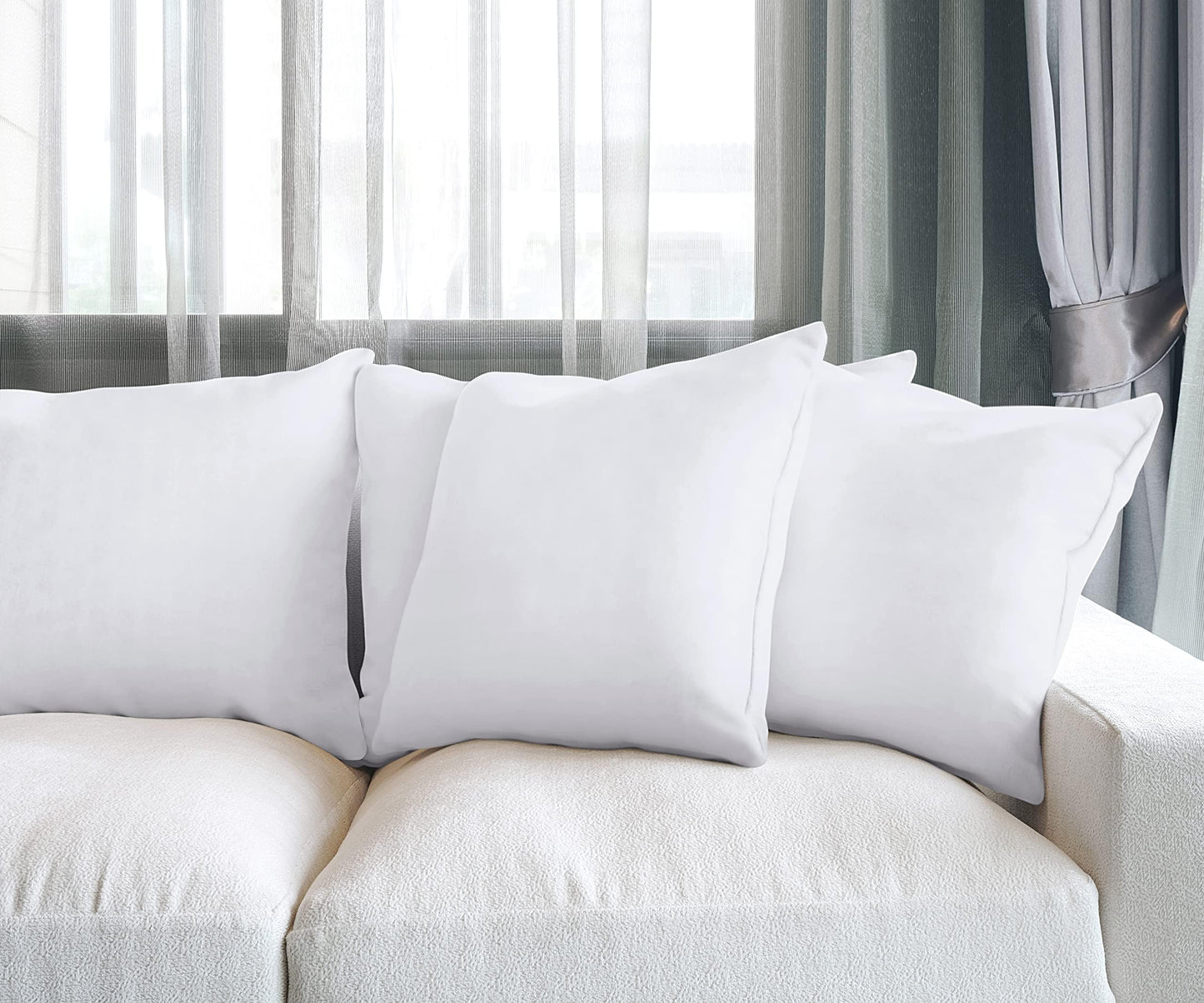 Utopia Bedding Throw Pillows (Set of 4, White), 22 x 22 Inches Pillows for Sofa, Bed and Couch Decorative Stuffer Pillow